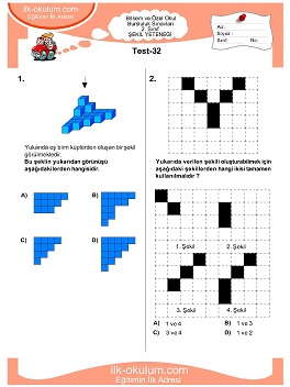 ilkokul 1. Sınıf Bilsem Zeka Testi 